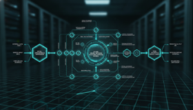 AI tool risk assessment data flow diagram with security checkpoints and governance decision nodes