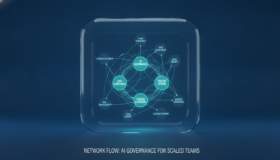 AI governance control nodes connecting mid-market team systems and compliance checkpoints