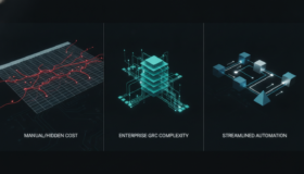 AI governance cost comparison showing spreadsheet complexity, enterprise systems, and purpose-built tools side by side